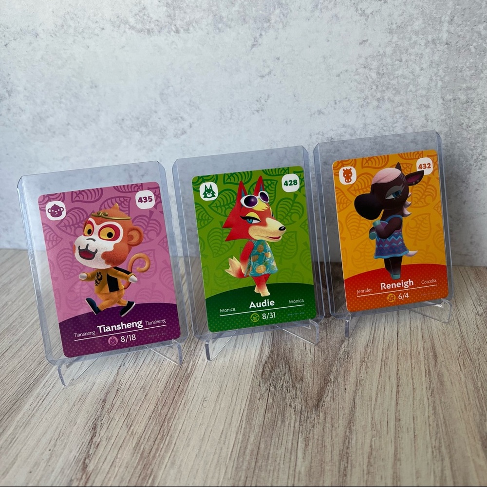 Official Nintendo Animal Crossing Amiibo Cards - Series 5- Wolf, Monkey, & Horse